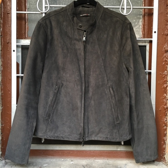 John Varvatos Other - John Varvatos star USA grey suede leather jacket s